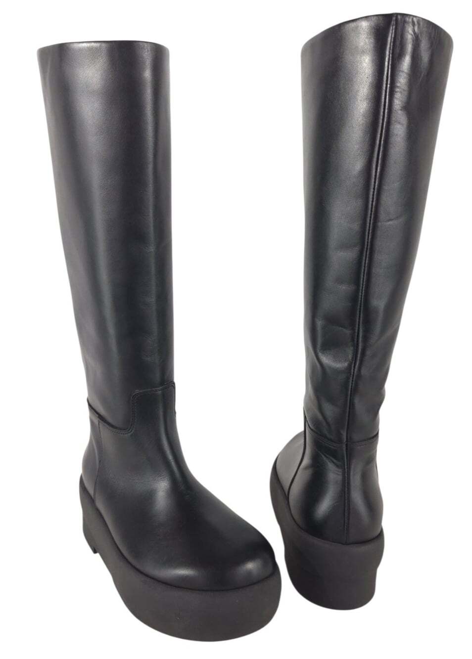 Gia Borghini Gia 1 Leather Platform Tall Boots US 7 EU 37 Womens Black $725